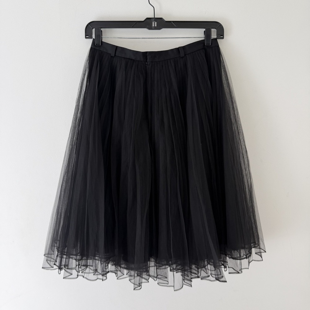 Black Layered Tulle Midi Skirt XL Gothic Renaissance Halloween Concert Fairy